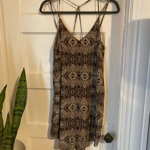 ASTR strappy cheetah print slip dress, size m